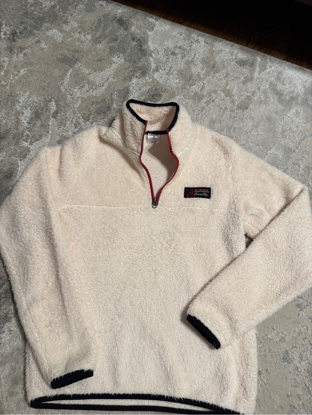 Women’s Alabama Cream Sherpa Quarter-Zip Pullover Sweater